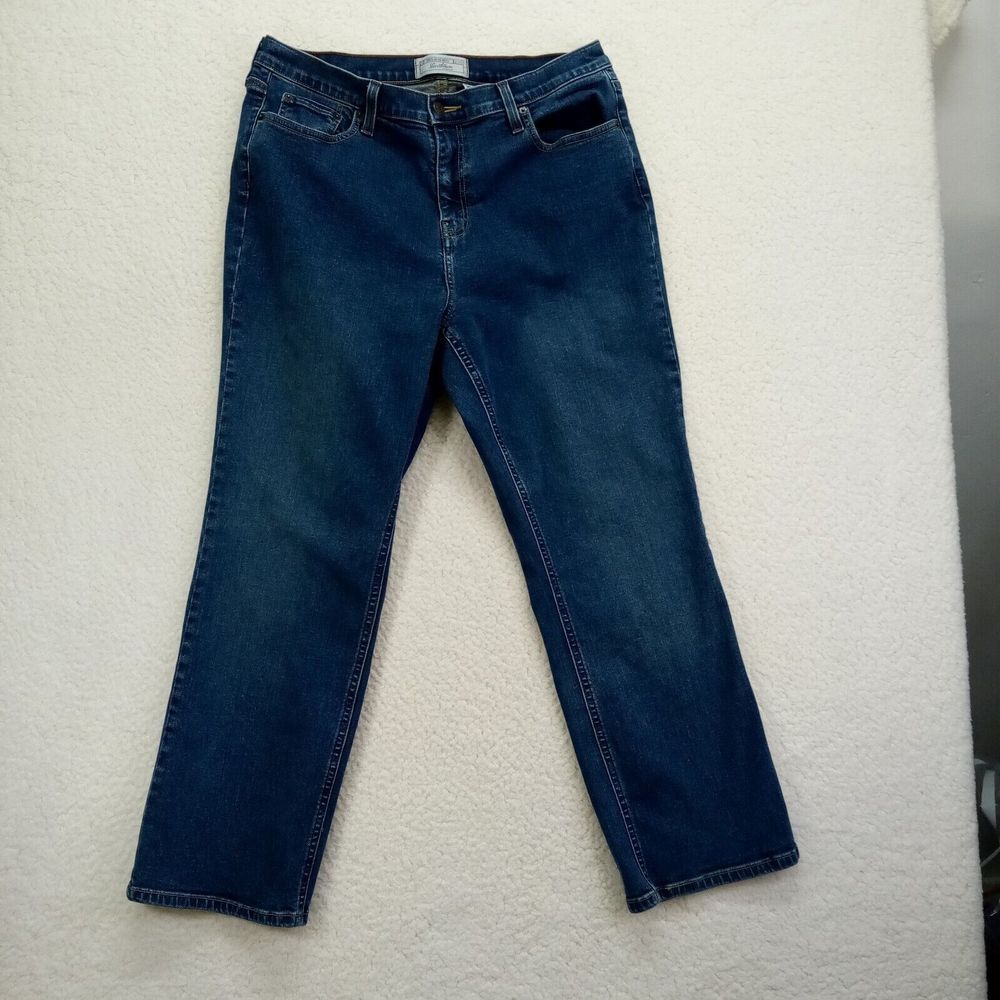Levis Stretch Mid Rise Bootcut Jeans Womens 18W Cotton Blend Medium Wash